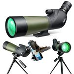 Gosky 20-60x60 HD Spotting Scope with Tripod, Carrying Bag and Scope Phone Adapter - BAK4 Telescope for Target Shooting Hunting Bird Watching Wildlife Scenery