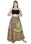 Modern Kart Women's Long Wrap Around Maxi Skirt Jaipuri Traditional Printed (XL, Multicolor-1)