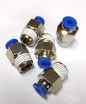 CRAFTSFY 5Pcs 1/4" PT Male Thread 4mm Push in Joint Pneumatic Connector Quick Fittings