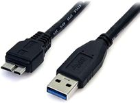 StarTech.com 0.5m (1.5ft) Black SuperSpeed USB 3.0 Cable A to Micro B - USB 3.0 Micro B Cable - 1x USB 3 A (M), 1x USB 3 Micro B (M) 50cm (USB3AUB50CMB)