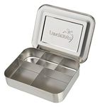 LunchBots Large Cinco Stainless Steel Lunch Container - Five Section Design Holds a Variety of Foods - Metal Bento Box for Kids or Adults - Dishwasher Safe - Stainless Lid - All Stainless
