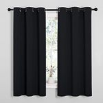 NICETOWN Blackout Curtains 2 Panels for Bedroom- Halloween Thermal Insulated Grommet Blackout Curtains 63 Inches Long for Living Room/Kitchen Rideaux occultants (2 Panels,W42 x L63 -Inch,Black)