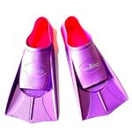 Swimz Silicone Short Blade Training Fins - Purple/Pink (UK Kids 12.5-1 (31.5/32))