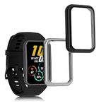 kwmobile Case Compatible with Huawei Watch Fit 2 Case - 2x TPU Silicone Fitness Tracker Cover - Black/Silver