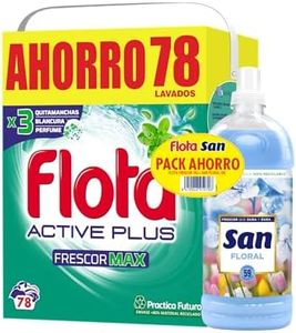 FLOTA | PACK Frescor Max + SAN | Detergente Lavadora en Polvo Frescor Max 78 lavados + Suavizante Ropa Líquido Concentrado 59 Lavados| Ropa Blanca y de Color | Antimanchas y Antiolores