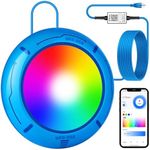 Above Ground Pool Lights with APP Control 20W RGB Dimmable LED Pool Lights with Suction Cups and Built-in Magnets 12V Underwater Pool Light for Above ground Inground Pools IP68 Waterproof 28FT Cord B