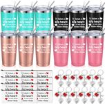 Umigy 36 Pieces Teacher Appreciation Gifts Bulk 20 oz Teacher Travel Tumbler Thank You Gifts, 12 Makeup Bag, 12 Apple Keychains, 12 Mug Cups for Christmas Sunday School Daycare Week Gifts