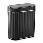 Black Bathroom Trash Can with Lid -