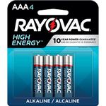 Rayovac High Energy AAA Batteries (4 Pack), Alkaline Triple A Batteries