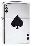 Zippo Ace of Spades Pocket Lighter, High Polish Chrome