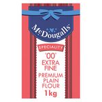 McDougalls 00 Grade Premium Plain Flour Finely Milled For Smoother Results, 1 kg Bag (Pack of 1)