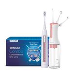 ORACURA® Daily Pro Combo OC300 Smart Pro Water Flosser Peach & SB300 Sonic Smart Electric Rechargeable Toothbrush Peach