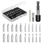 Nuovoware Damaged Screw Extractor Set, 22 PCS Easy Out Stripped Screw Extractor Kit, All-Purpose HSS Broken Screw Remover Set with Magnetic Extension Bit Holder & Socket Adapter