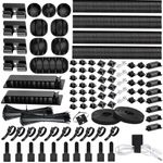 Topavatop 313Pcs Cable Management Organizer Kit 4 Cable Sleeve Split, 53Cable Clips 12Cord Clips Holder, 22 Cable Ties, 20 Adhesive Wall Cable Tie, 200 Fasten Cable Ties for TV Office Home Electronics