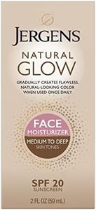 Jergens Natural Glow Face Daily Moisturizer Sunscreen SPF 20, Medium to Tan Skin Tones, 2 Ounce