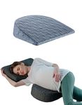 The White Willow Memory Foam Wedge Pregnancy Pillow for Maternity, Belly, Back, Knee, Between Legs Support- C Shaped (15" L x 13" W x 4.3" H) Grey