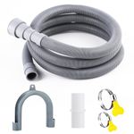 Sunenlyst Washing Machine Drain Hose, Universal Dishwasher Drain Hose Extension Kits, 6.5 Feet Flexible Washer Drain Hose Washer Hose, Portable Discharge Washer Hoses with 1 U-Bend Holder 2 Hose Clamp