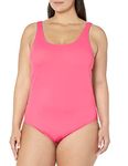 Amazon Essentials Women's One-Piece Coverage Swimsuit (Available in Plus Size), Hot Pink, XL Plus