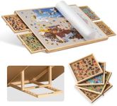 Becko US 1000-Pc Tilting Jigsaw Puzzle Board with 4 Colorful Drawers & Cover, Adjustable Puzzle Table with Built-in Easel/Stand, Portable Tables with Storage for Adults, with Premium Flannel Tabletop