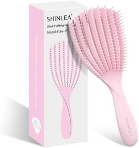 SHINLEA Detangler Brush for Curly Hair, Hairbrush for Wet Dry Thick Thin, Easily Comb Through Curl Hair and Reduces Breakage, Curly Brush for Women Men Kid (Pink)