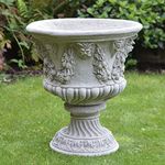 ONEFOLD - LARGE GARDEN VASE URN | SATYR STONE PLANTER | DETAILED HAND CAST STONE GARDEN ORNAMENT | 45 KG