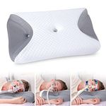 HOMCA CPAP Pillow for Side Sleeping, CPAP Nasal Pillows for All CPAP Masks Users to Reduce Air Leaks & Masks Pressure, Neck Support Pillows for Sleeping for Neck Pain Relief(Grey)