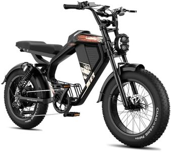 Luckeep M5 Electric Bike for Adults - 1000/1500W 32/37.5MPH Motor & 48V/52V 15/20Ah Removable Dual Battery, 60/80 Miles, 20x4.0 inch Fat Tire Electric Motorcycle with NFC Unlock (M5-Black-1000W)