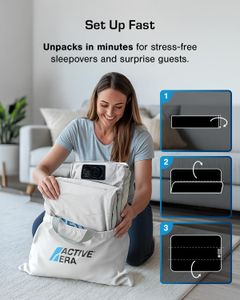Active Era Single Inflatable Mattress – Air Bed with Built-In Pump