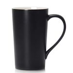 20 Ounces Extra Large Coffee Mug, Smilatte M007 Plain Tall Big Ceramic Tea Cup with Handle for Dad Men, Black