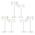 GemeShou 6pcs clear t bar earring displays for jewelry, cute earring holder stand for show, transparent hoop earring hangers stand online business【Acrylic Earring Stand-Rectangle base-6pcs】