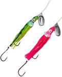 Loch Ness Tackle Pink, Green Squid Skirt Spinner Lure, 4/0