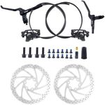 WEEROCK MTB Hydraulic Brake Set, Bike Disc Brakes Kit with Left Front 800mm Cable, Right Rear 1550 mm Cable, 160mm Rotors, Aluminum Alloy Hydraulic Brake Fit for Mountain Bike, MTB