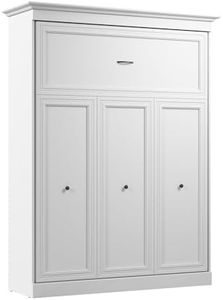 Bestar Versatile 65W Queen Murphy Bed in White, Sleeping Arrangement for Multipurpose Area, Bedroom, Guest Room, or Living Room