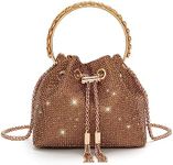 Sweetovo Bling Crystal Rhinestone Purse for Women Sparkly Clutch Handbag Crossbody Bag for Evening Wedding Party Prom, 2-gold