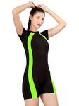 Imperative Solid Women Monokini Swimsuit Neon (Size-L)