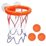 Newmemo Fun Basketball Hoop & Balls Playset for Little Boys & Girls Bath Toys Bathtub Shooting Game for Kids & Toddlers 3 Balls Set & Strong Suction Cup for Office Bathroom Game Indoor Outdoor Use