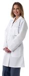 Medline Ladies Lab Coat with Back-Belt - White, Medium