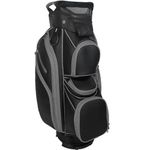 REVCORE Luxury Golf Cart Bag, Premium Synthetic Leather, 14 Way Dividers, Black Alloy Hardware, 9 Pockets w/2 Insulated Cooler, 2 Felt-Lined Valuable & Oversized Putter Well