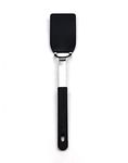 RSVP International Kitchen Tool Collection Flexible Nylon Spatula, Stainless Steel Handle, 10.75x2", Black