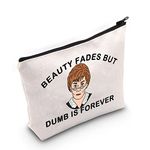 LEVLO Judy Justice TV Show Cosmetic Make Up Bag Judy Fans Gifts Beauty Fades But Dumb Is Forever Makeup Zipper Pouch Bag For Friend Family, Beauty Fades But