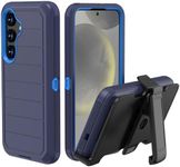 NIFFPD for Samsung Galaxy S24 Plus 5G Case with Belt Clip & Kickstand, Full-Body Protection Multi Layers Rugged Case with Belt Holster for Samsung Galaxy S24 Plus (Dark Blue+Blue)