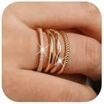 Kenivira 4Pcs Gold Rings for Women 