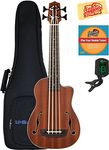 Kala UBASS-JYMN-FS Journeyman Acoustic-Electric U-Bass Ukulele Bundle with Gig Bag, Tuner, Austin Bazaar Instructional DVD, and Polishing Cloth