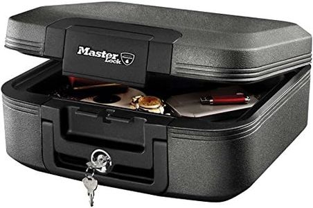 MASTER LOCK Certified Fireproof and Waterproof Safe Box with Key, 7.8L, 391 x 168 x 363 mm, Portable with carrying handle, for home and professionals