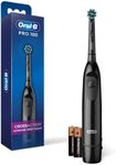 Oral B Pro 100 CrossAction, Battery Powered Toothbrush, Black, 1 count (Pack of 1)