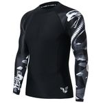 HUGE SPORTS Wildling Series UV Protection Quick Dry Compression Rash Guard for Men Cobra L