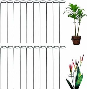 Tingyuan 36 Inches Single Stem Plant Support Stakes Steel Garden Stakes Plant Stem Support, Pack of 20