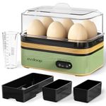 Evoloop Rapid Egg Cooker Electric 6 Eggs Capacity, Soft, Medium, Hard Boiled, Poacher, Omelet Maker Egg Poacher With Auto Shut-Off, BPA Free