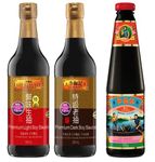 Lee Kum Kee Premium Essential Stir Fry Cooking Set (Light and Dark Soy Sauce + Oyster Sauce)