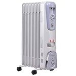 GOFLAME Oil Filled Radiator Heater, 1500W Portable Space Heater with Adjustable Thermostat, Tip-over & Overheated Protection, 3 Heat Settings with Quiet Operation, Electric Heater for Home and Office